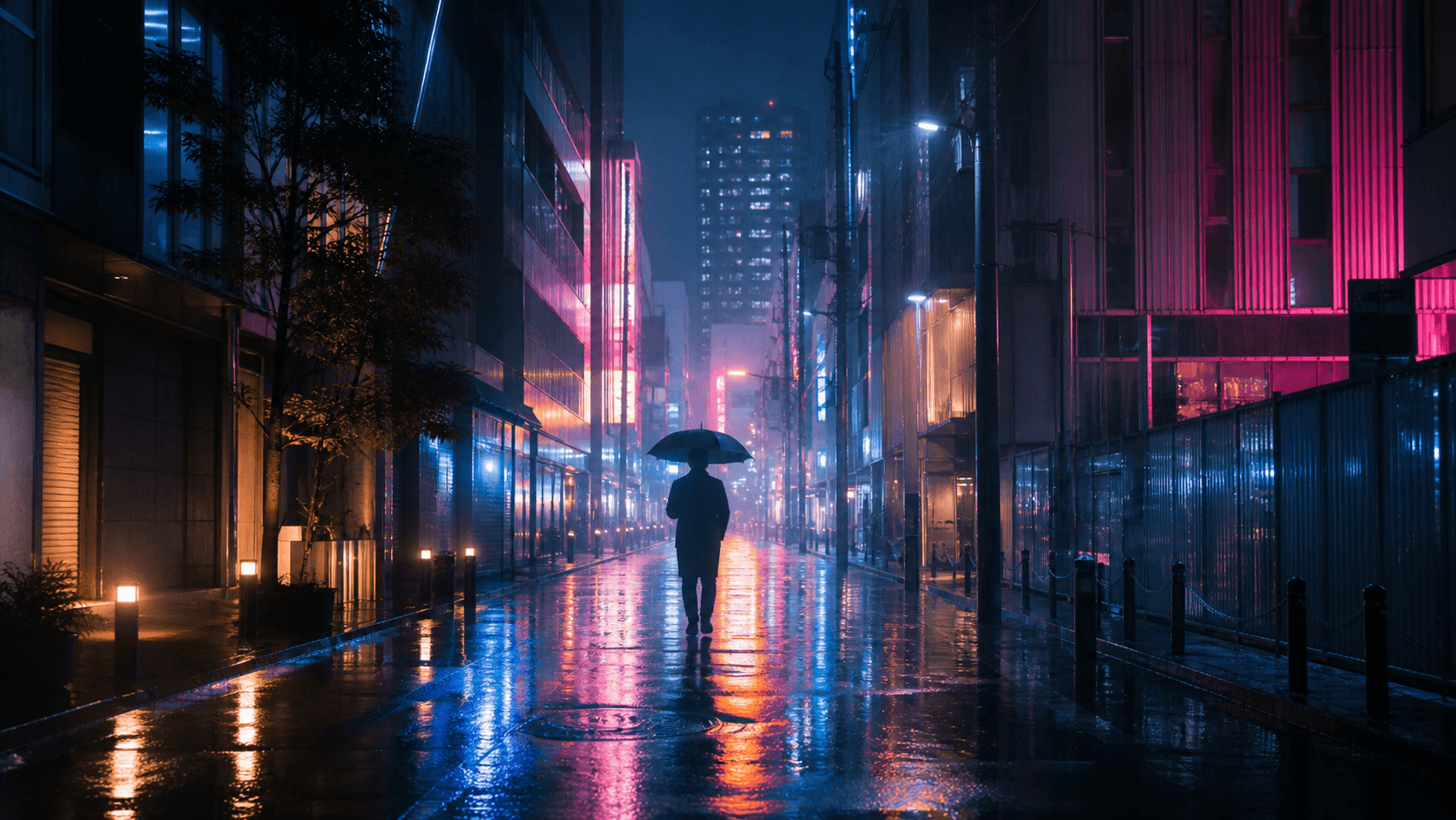 AI generated cyberpunk city scene