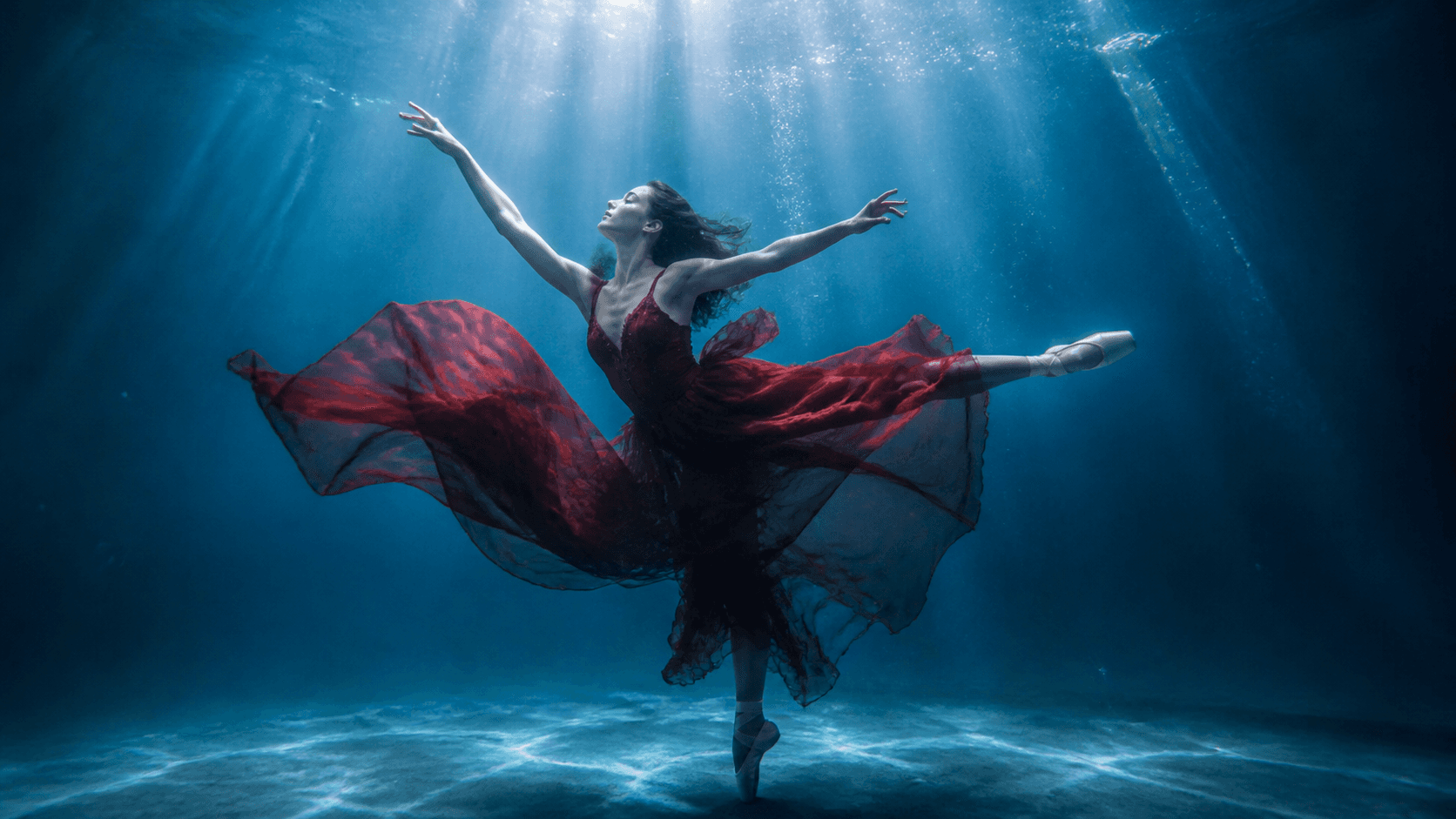 AI generated underwater ballet dancer